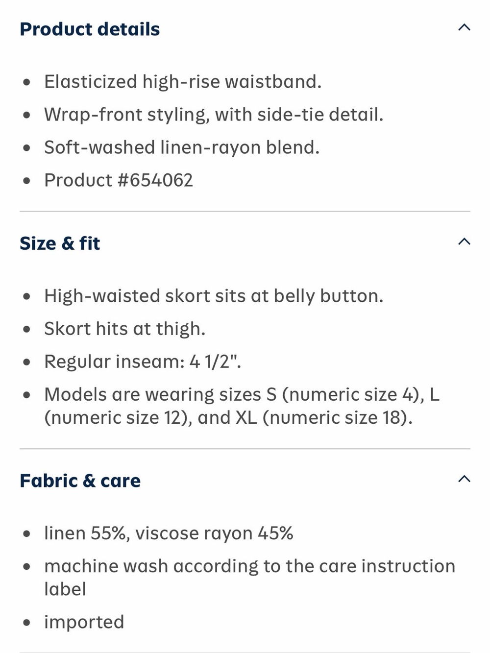 Old Navy High-Waisted Side-Tie Linen-Blend Skort - Picture 6 of 6